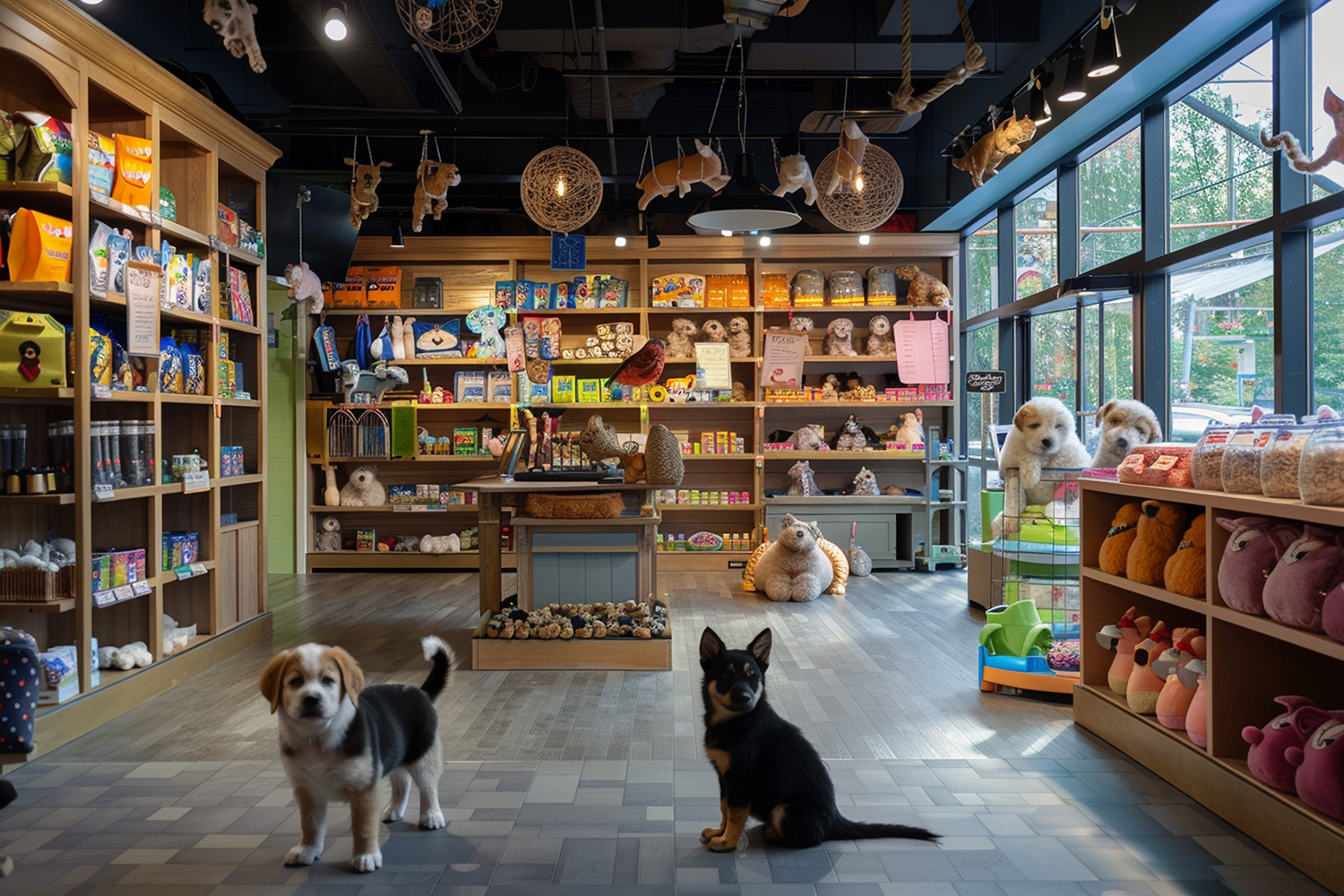 Pet store filled with playful puppies fluffy kit generative ai